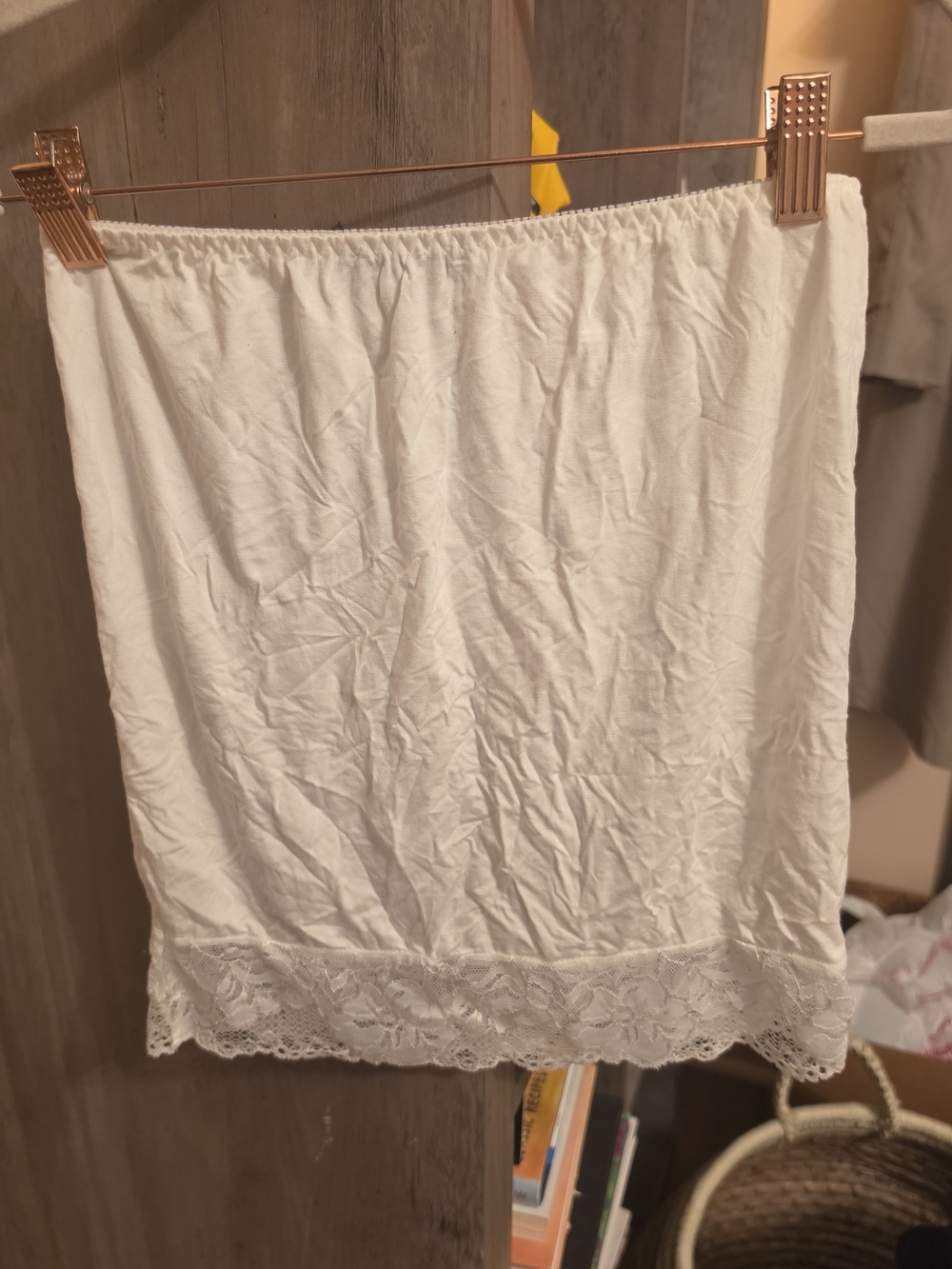Women's White Lace Hem Half Slip - Lightweight Layering